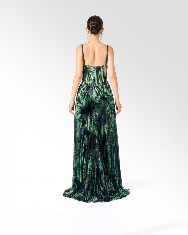 TROPICAL PLEAT DRESS