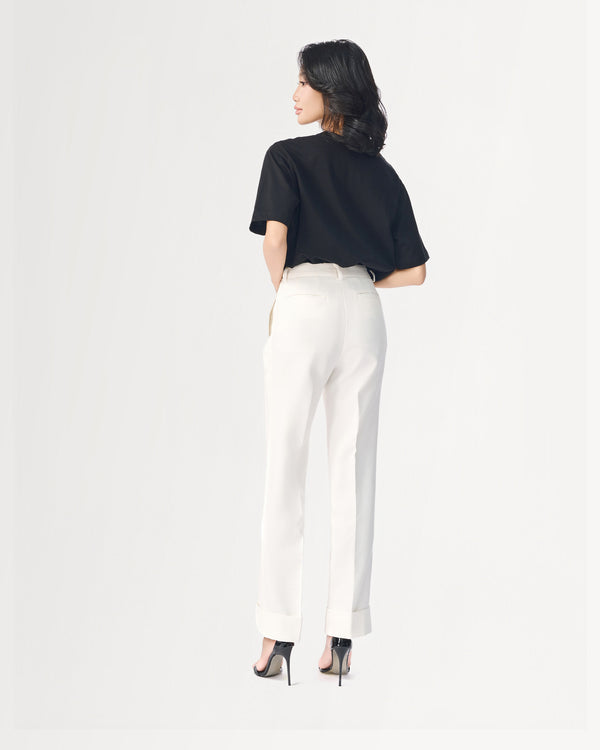 WHITE MUSE PLEAT PANT