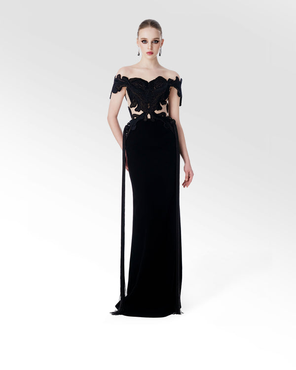 ONYX FRINGE EMBRACE Dress