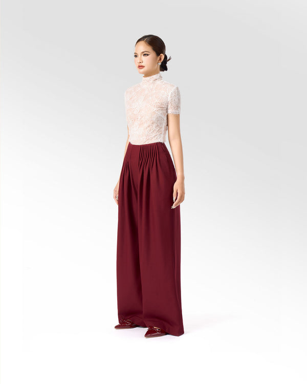 PLEAT PLUM PANTS