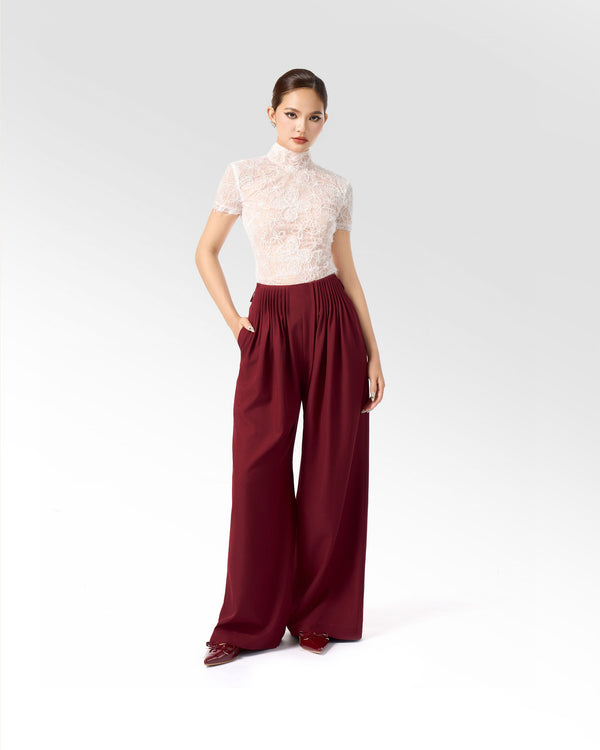 PLEAT PLUM PANTS