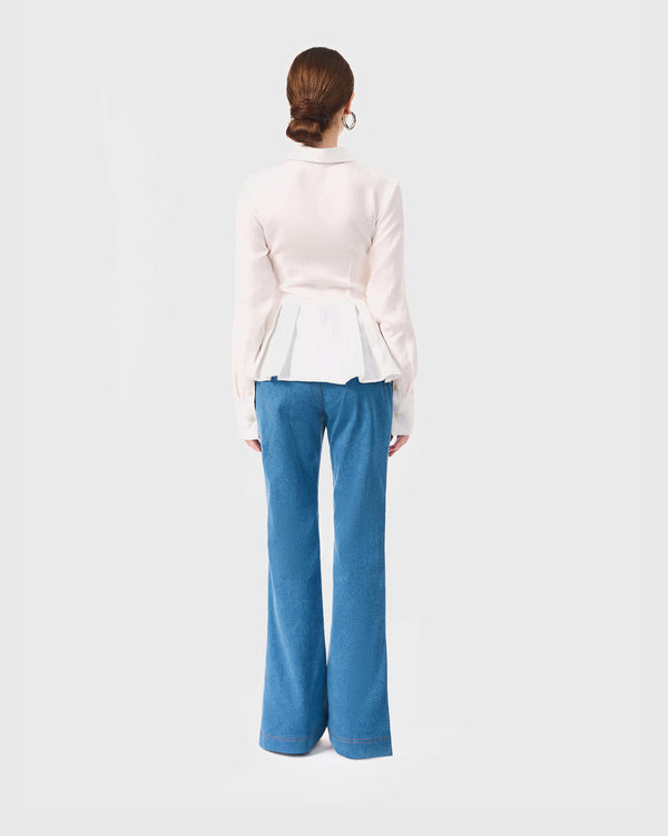 BUTTON FLARE JEANS